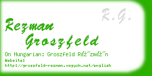 rezman groszfeld business card